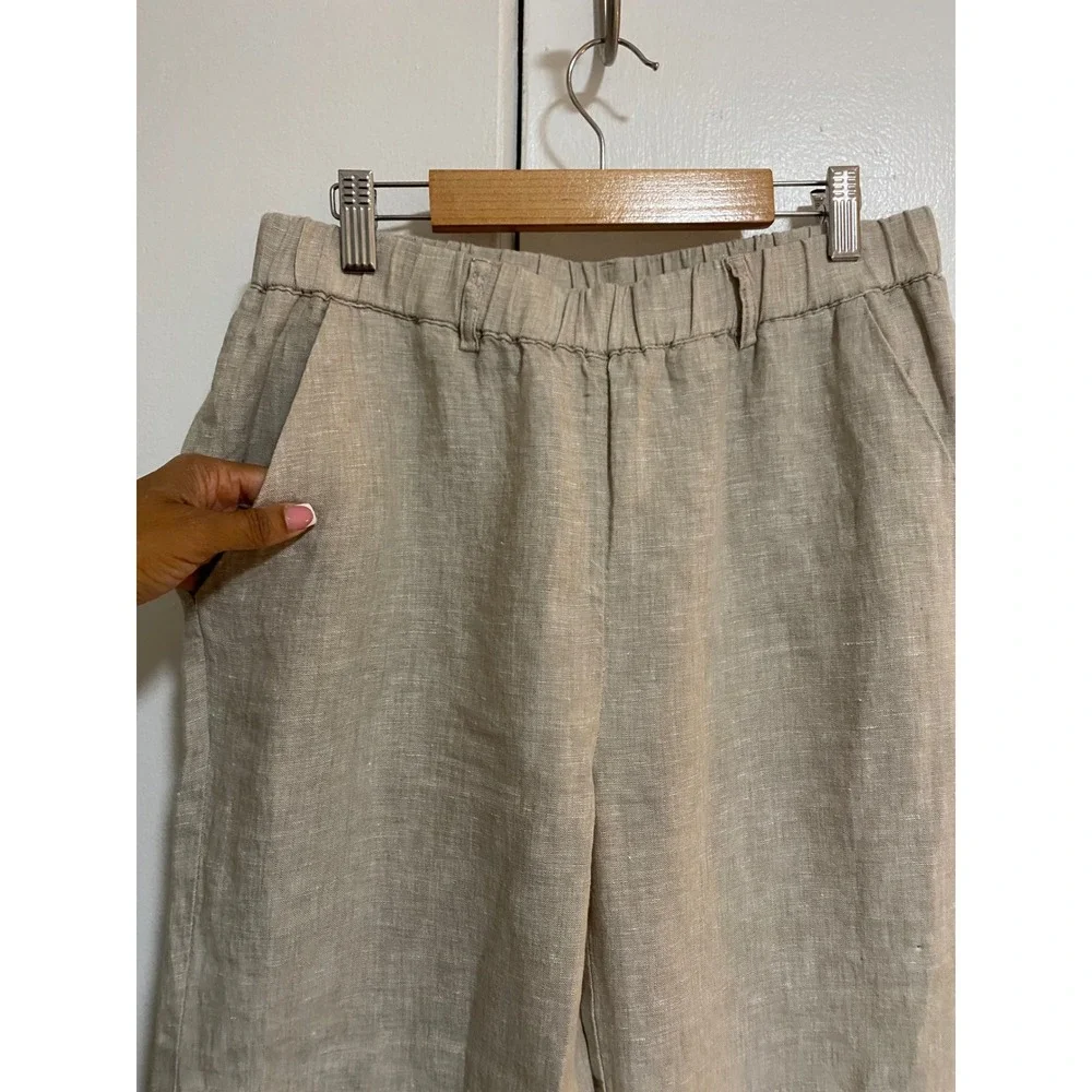 Quince 100% European Linen Pants Womens S Flax Beige Straight Leg Minimalist